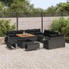 vidaXL Tuinbankenset 13 pcs Zwart poly rattan