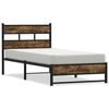 vidaXL Bedframe zonder matras metaal gerookt eikenkleurig 90x190 cm