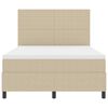 vidaXL Boxspringbed Lichtgrijs en wit. 160 x 200 cm Katoen Stof