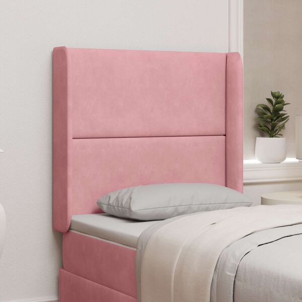 vidaXL Hoofdbord oor Roze 80 x 16 x 4 cm Fluweel