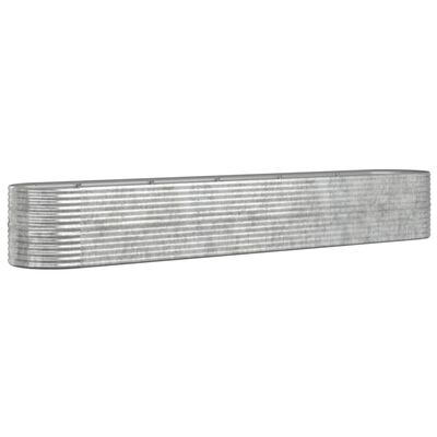 vidaXL Plantenbak 440x80x68 cm gepoedercoat staal zilverkleurig