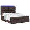 vidaXL Ottoman bed met matras en LED's 140x190cm stof donkerbruin