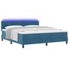 vidaXL LED Box Spring Bed met matras Donkerblauw 180 x 200 cm Fluweel
