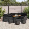 vidaXL Tuinbankenset met kussen 10 pcs Zwart poly rattan