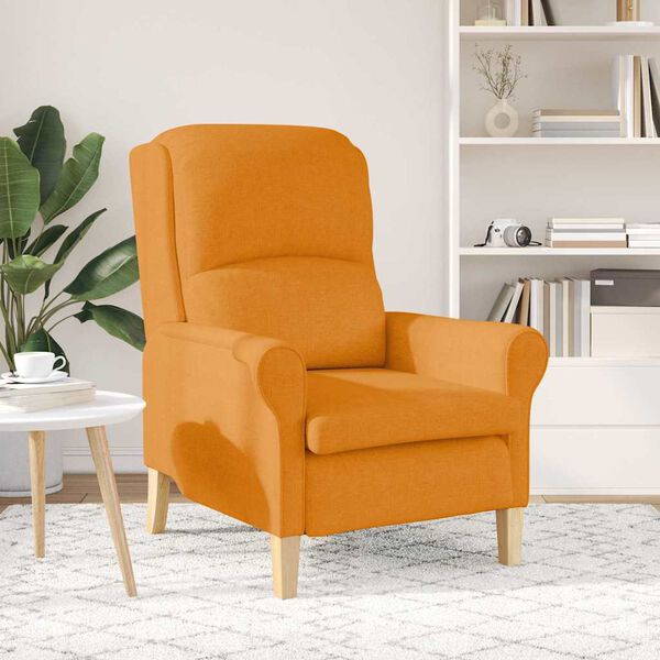 vidaXL Fauteuil Donkergeel 76 x 94 x 102 cm Stof