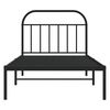 vidaXL Bedframe met hoofdbord metaal zwart 100x200 cm