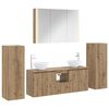 vidaXL Badkamermeubelset 6 st Artisanaal eiken Bewerkt hout en glas