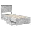 vidaXL Bedframe met lade Beton Grijs 90 x 190 cm Ingenieurshout