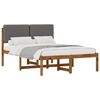 vidaXL Bedframe met gestoffeerd hoofdbord Naturel en lichtgrijs