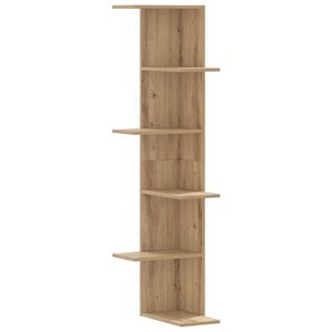 vidaXL Hoekwandschap 36,5x36,5x140 cm bewerkt hout artisanaal eiken