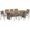vidaXL Tuin eettafelset 9 st Grijs poly rattan