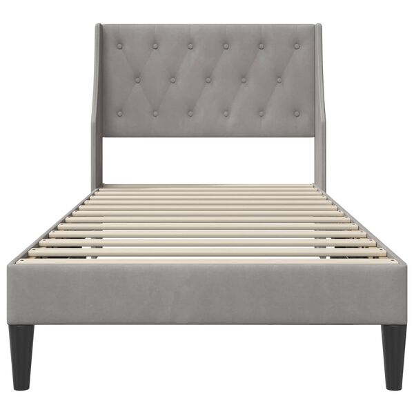 vidaXL Bedframe met hoofdeinde Lichtgrijs 80 x 200 cm Fluweel