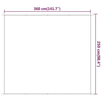 vidaXL Luifel verticaal 250x360 cm oxford stof wit