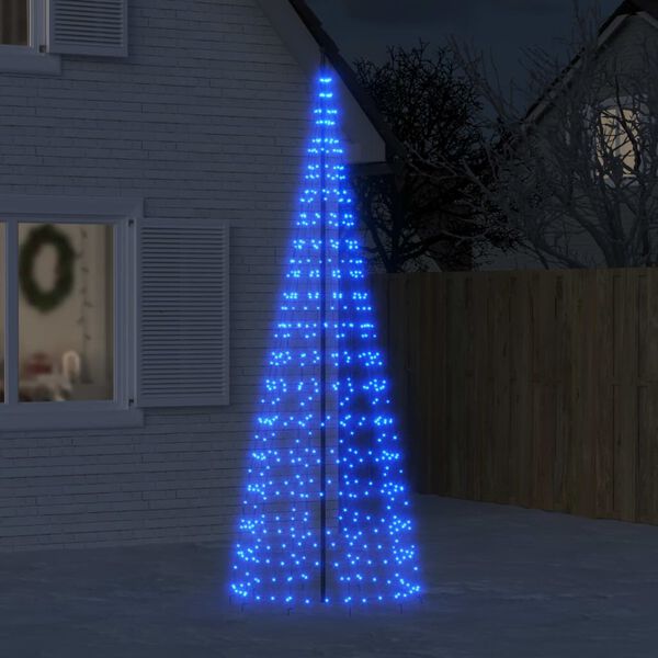 vidaXL LED-kerstboom aan vlaggenmast 550 LED's 300 cm blauw