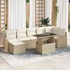 vidaXL Tuin Sofa Set met kussen met opslag 8 pcs Beige en Cr&egrave;me