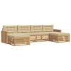 vidaXL Buiten bankenset 6 st Wit en Beige Massief Acaciahout