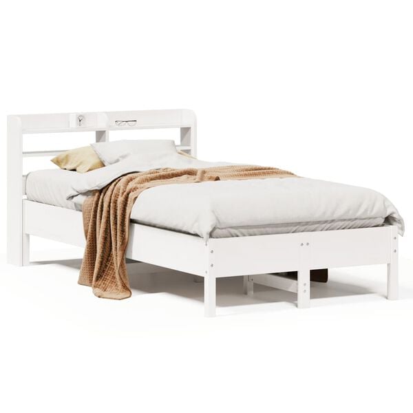 vidaXL Bedframe zonder matras massief grenenhout wit 120x190 cm