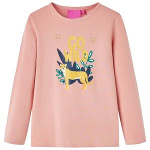 Kindershirt met lange mouwen 128 lichtroze