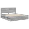 vidaXL Bedframe Grijs Sonoma 200 x 200 cm Massief grenenhout