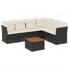 vidaXL 7-delige Loungeset met kussens poly rattan zwart