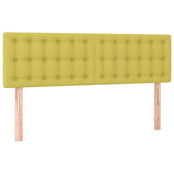 vidaXL Hoofdbord LED 144x5x78/88 cm stof groen