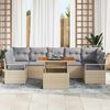 vidaXL Tuin Sofa Set met opslag 8 pcs Beige Poly riet