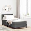 vidaXL Boxspringbed met matras Donkergrijs 190 x 90 cm Polyester