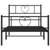 vidaXL Bedframe met hoofd- en voeteneinde metaal zwart 107x203 cm