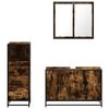 vidaXL 3-delige Badkamermeubelset bewerkt hout gerookt eikenkleurig