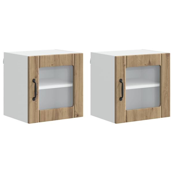 vidaXL Keukenkast 2 pcs Artisan Eiken 40 x 31 x 40 cm Bewerkt hout