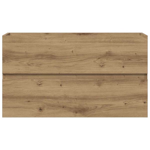 vidaXL Wastafelkast 90x38,5x45 cm bewerkt hout artisanaal eikenkleur