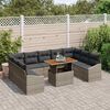 vidaXL Tuin Sofa Set met opslag 10 pcs Grijs Poly riet