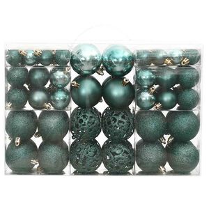 vidaXL Kerstballen 100 st 3/4/6 cm groen