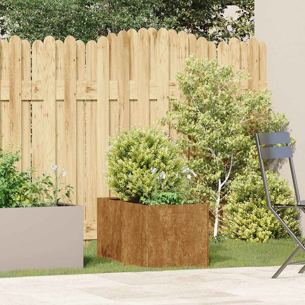 vidaXL Plantenbak roestig 40x80x40 cm weervast staal