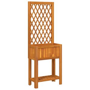 vidaXL Plantenbak met latwerk en schap 55x29,5x152 cm acaciahout