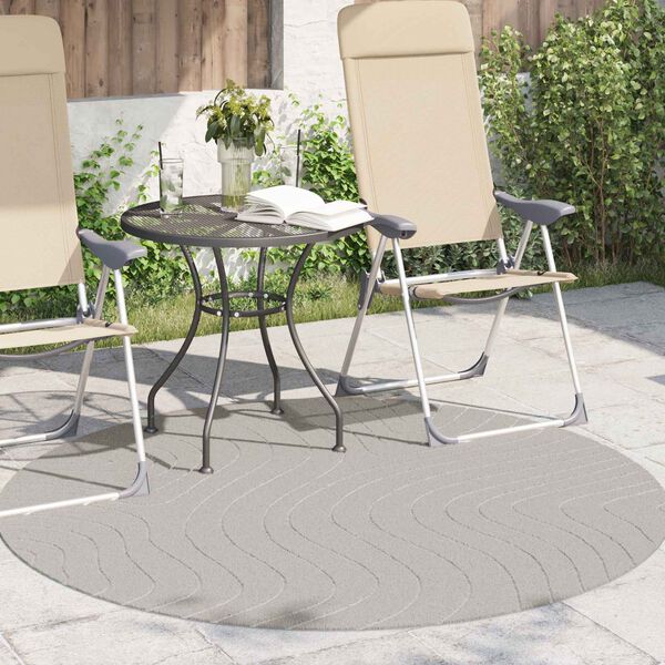 vidaXL Vloerkleden Rond HUARTE Cr&egrave;me &Oslash; 160 CM Polyester