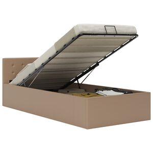 vidaXL Bedfram met opslag hydraulisch kunstleer cappuccino 100x200 cm