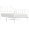 vidaXL Bedframe met hoofd- en voeteneinde metaal wit 90x190 cm