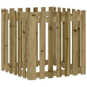 vidaXL Plantenbak met hekontwerp 70x70x70 cm ge&iuml;mpregneerd grenenhout