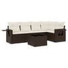 vidaXL 6-delige Loungeset met kussens poly rattan bruin