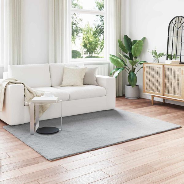 vidaXL Nep Konijnenbont Tapijt Olite Grijs 120 x 170 cm Polyester