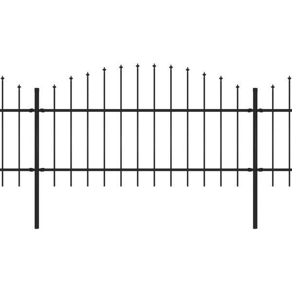 vidaXL Tuinhek met speerpunt staal 892,5x125 cm zwart