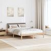 vidaXL Bedframe Bruin en taupe 135 x 190 cm Massief grenenhout