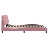vidaXL Bedframe zonder matras fluweel roze 160x200 cm