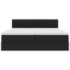 vidaXL Bed met LED-striplichten met hoofdeinde Zwart 180 x 200 cm Stof