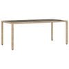 vidaXL Tuintafel met glazen blad 190x90x75 cm poly rattan beige