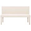 vidaXL Bankje 139,5 cm polyester crème