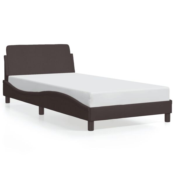 vidaXL Bedframe "Dover" 100x200 cm stof donkerbruin