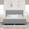 vidaXL Bedframe met hoofdeinde Lichtgrijs 180 x 200 cm Stof
