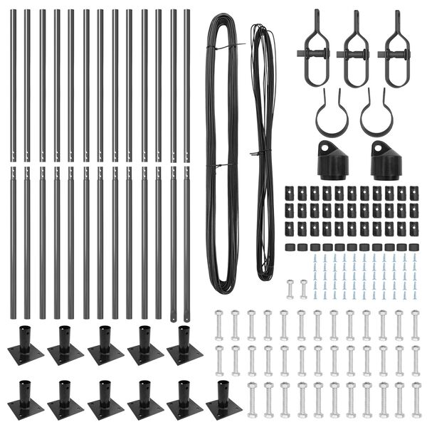vidaXL Hekpalen 13 pcs Grijs Ø32mm 130 cm Gegalvaniseerd staal